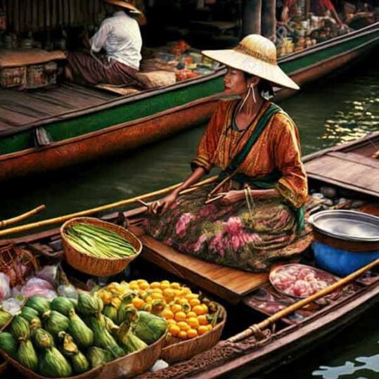 Excursion au marché flottant de Damnoen Saduak avec un guide francophone